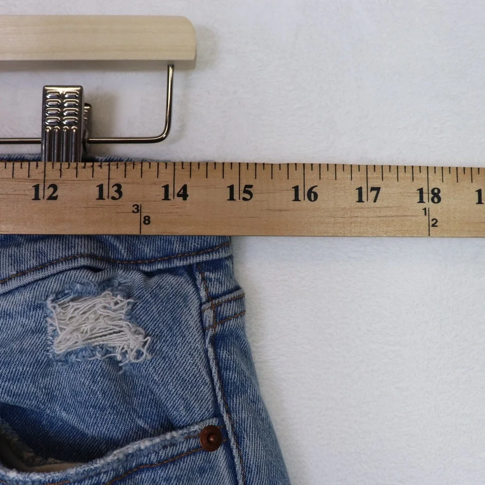 ABERCROMBIE & FITCH‎ Blue Curve Love High Rise Mom Distressed Jeans 29/8S